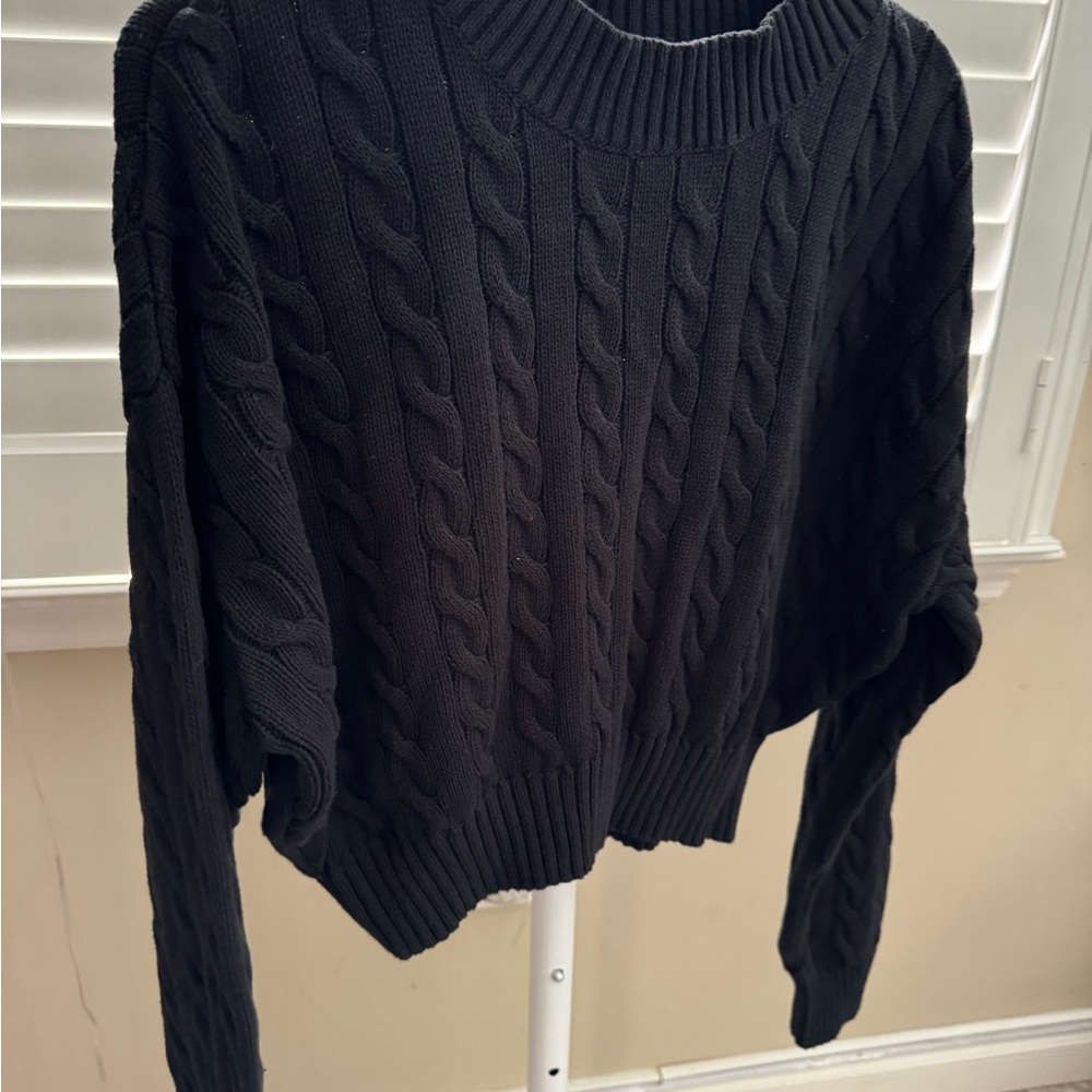 Gap Teen Black Cropped Cozy Sweater